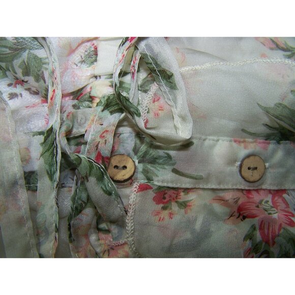 Blue Bird Dress Floral Tiered Sweet! Medium Ruffles Feminine - Picture 8 of 10